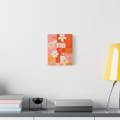 Pink Floral Abstract Canvas Print — Matte Stretched Wall Art