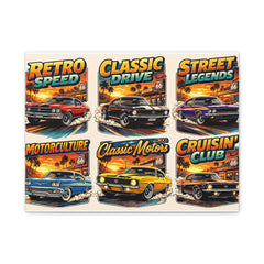 Vintage Muscle Cars Canvas Print — Retro Speed, Classic Drive, Cruisin' Club Artwork