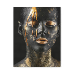 Gold Drip Portrait Canvas