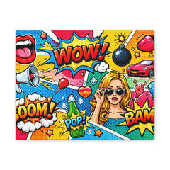 Pop Art Comic Canvas Print — WOW! BAM! Stretched Wall Art
