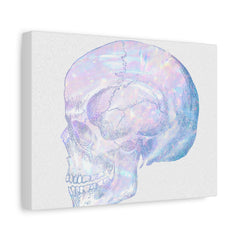 Iridescent Skull Canvas Print — Pastel Holographic Medical Skull Wall Art