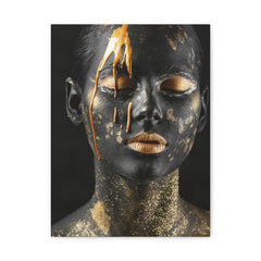 Gold Drip Portrait Canvas