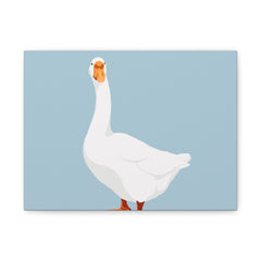 White Goose Canvas Wall Art — Minimal Farm Animal Print