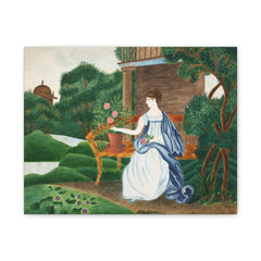 Romantic Garden Lady Matte Stretched Canvas (1.25")