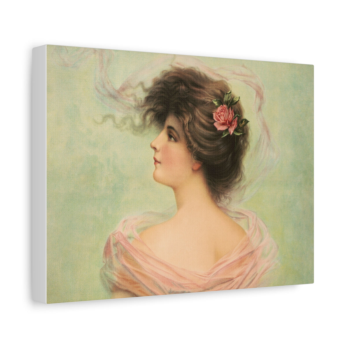 Vintage Portrait Canvas Print — Romantic Victorian Lady Wall Art