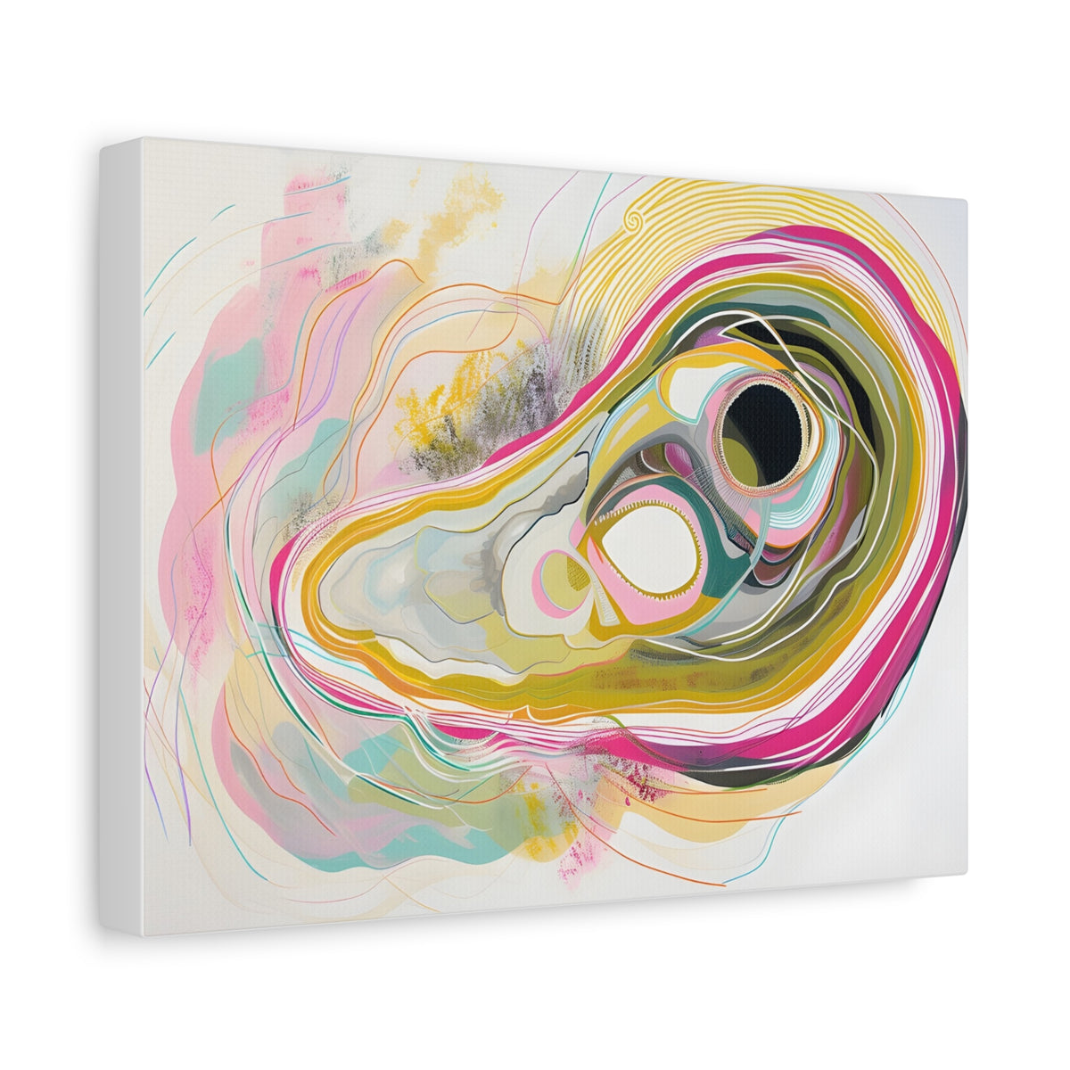 Abstract Oyster Shell Matte Canvas Wall Art — Colorful Modern Coastal Decor