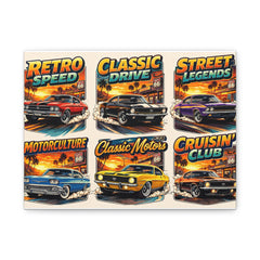 Vintage Muscle Cars Canvas Print — Retro Speed, Classic Drive, Cruisin' Club Artwork