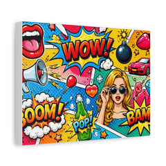 Pop Art Comic Canvas Print — WOW! BAM! Stretched Wall Art