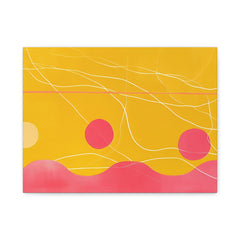 Abstract Sunset Matte Canvas Wall Art — Yellow & Pink Modern Minimalist Decor