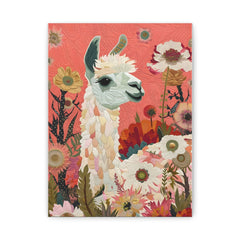 Floral Llama Matte Canvas Print