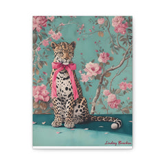 Cheetah with Pink Bow Matte Canvas Art