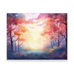 Sunlit Autumn Forest Canvas Print — Matte Stretched Wall Art