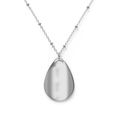 Oval Portrait Necklace — Elegant Teardrop Photo Pendant