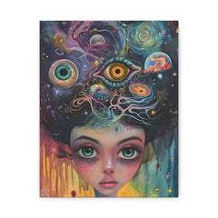 Surreal Cosmic Girl Matte Canvas Art – Stretched 1.25"