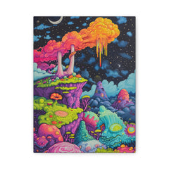 Psychedelic Fantasy Canvas Art - Colorful Surreal Landscape Matte Stretched Print