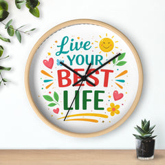 Live Your Best Life Wall Clock — Colorful Inspirational Home Decor