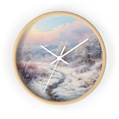 Winter Landscape Wall Clock — Snowy Path Scenic Home Decor Clock