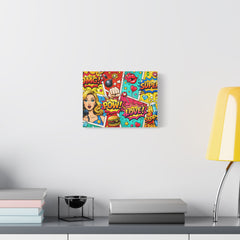 Pop Art Comic Canvas Print — Bright Retro POW! LOVE! Wall Art
