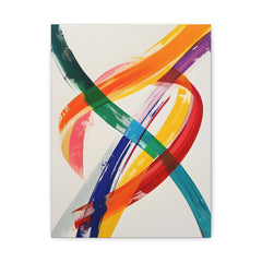 Abstract Rainbow Brushstroke Matte Canvas Wall Art