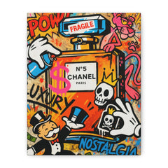 Graffiti Pop Art Chanel Perfume Canvas — Street Art Luxury Wall Decor