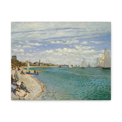 Seaside Sailing Matte Canvas Wall Art – Impressionist Coastal Print, Stretched 1.25"
