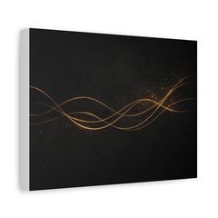 Golden Wave Abstract Canvas Print — Matte Stretched Wall Art