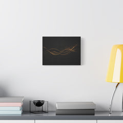 Golden Wave Abstract Canvas Print — Matte Stretched Wall Art