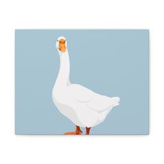 White Goose Canvas Wall Art — Minimal Farm Animal Print