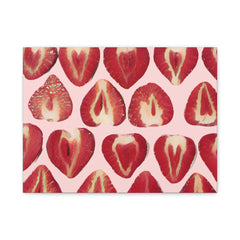 Strawberry Heart Pattern Matte Canvas Wall Art