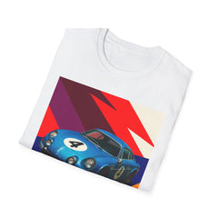 Classic Racing Car T-Shirt — Vintage Blue Sports Car Graphic