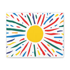 Colorful Sunburst Matte Canvas Print – Bright Abstract Wall Art