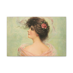 Vintage Portrait Canvas Print — Romantic Victorian Lady Wall Art