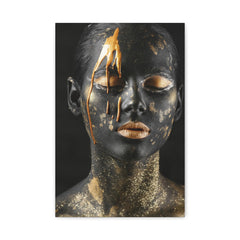 Gold Drip Portrait Canvas