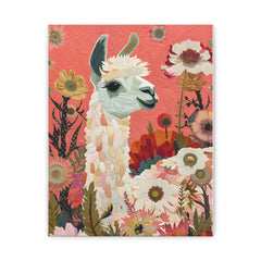 Floral Llama Matte Canvas Print