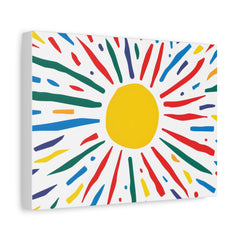 Colorful Sunburst Matte Canvas Print – Bright Abstract Wall Art