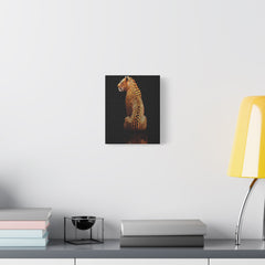 Leopard Reflection Matte Canvas Print — Elegant Wildlife Wall Art