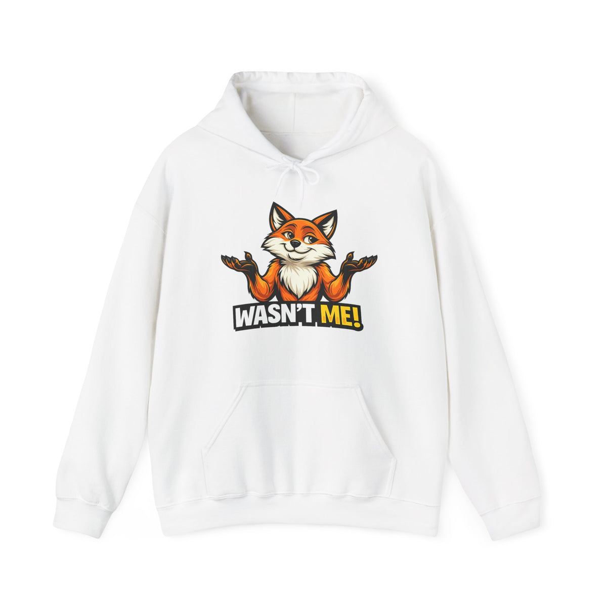 Wasn't Me Fox Hoodie — Funny Shrugging Fox Graphic Sweatshirt