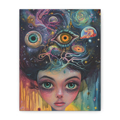 Surreal Cosmic Girl Matte Canvas Art – Stretched 1.25"