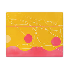 Abstract Sunset Matte Canvas Wall Art — Yellow & Pink Modern Minimalist Decor