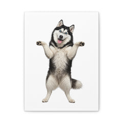 Playful Husky Canvas Print – Standing Siberian Dog Wall Art