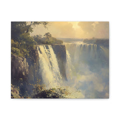 Waterfall Landscape Matte Canvas Print — Stretched 1.25"