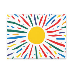 Colorful Sunburst Matte Canvas Print – Bright Abstract Wall Art