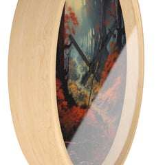 Forest Path Wall Clock — Autumn Woodland Landscape Decorative Wall Clock