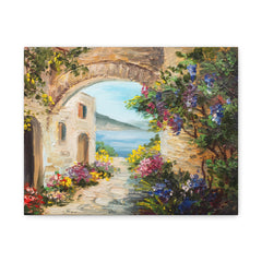 Mediterranean Garden Path Matte Canvas Print