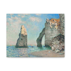 Seaside Cliff Canvas Print — Impressionist Beach Landscape Matte Stretched