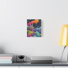 Psychedelic Fantasy Canvas Art - Colorful Surreal Landscape Matte Stretched Print