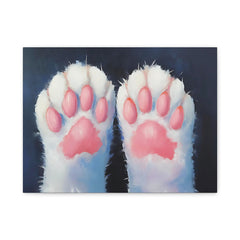 Cat Paw Canvas Print – Cute Pink Kitty Paw Wall Art, Matte Stretched Canvas