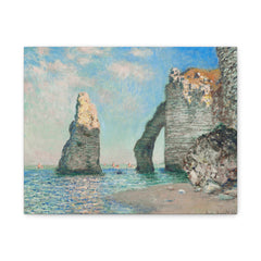 Seaside Cliff Canvas Print — Impressionist Beach Landscape Matte Stretched