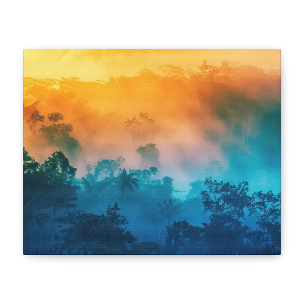Sunrise Mist Forest Matte Canvas Print