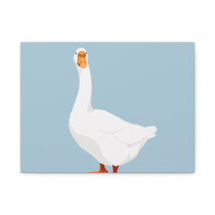 White Goose Canvas Wall Art — Minimal Farm Animal Print